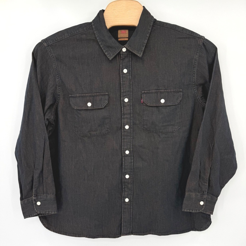 Levi's The Worker Shirt Mens XL Black Relaxed Fit Long Sleeve Denim Button Up - Picture 2 of 11